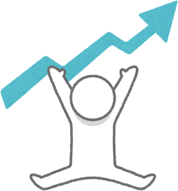 Illustration of a Stick Figure Celebrating Business Growth